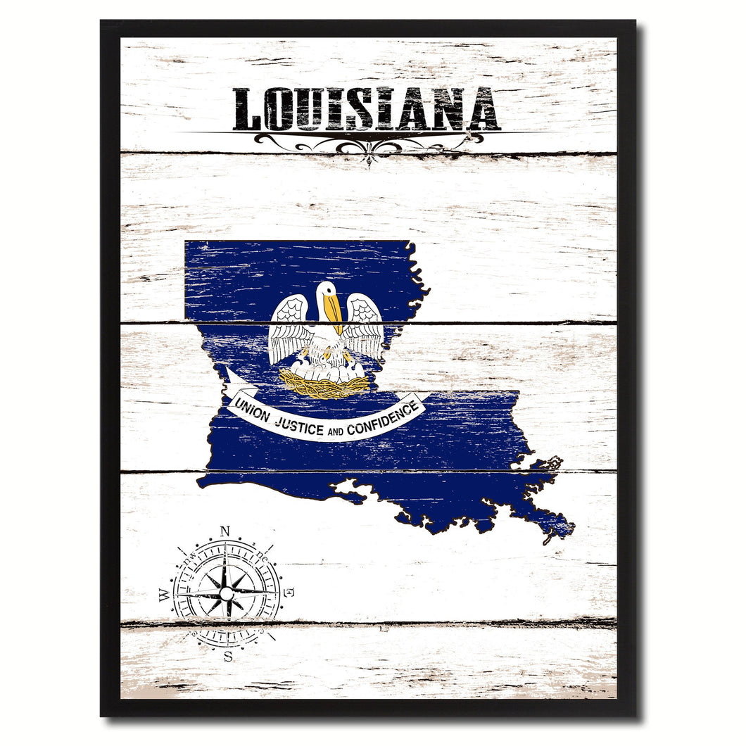 Louisiana State Flag Gifts Home Decor Wall Art Canvas Print Picture Frames