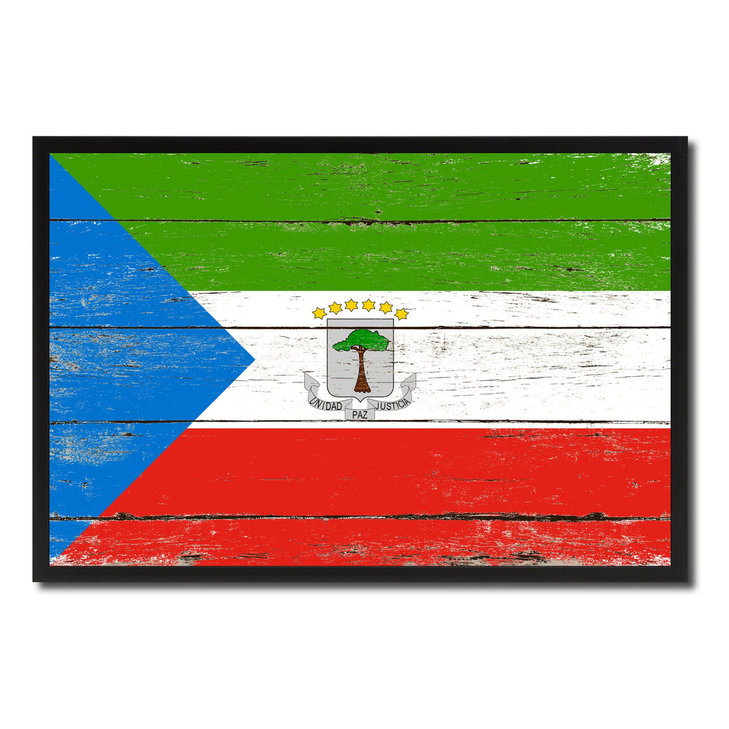 Equatorial Guinea Country National Flag Vintage Canvas Print with Picture Frame Home Decor Wall Art Collection Gift Ideas