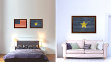 Load image into Gallery viewer, Burnet&#39;s 1st Texas Republic 1836-1839 Military Flag Texture Canvas Print with Brown Picture Frame Home Decor Wall Art Gifts
