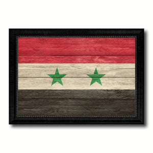 Syria Country Flag Texture Canvas Print with Black Picture Frame Home Decor Wall Art Decoration Collection Gift Ideas