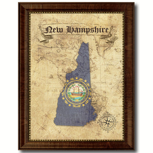 New Hampshire State Vintage Map Home Decor Wall Art Office Decoration Gift Ideas