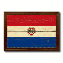 Load image into Gallery viewer, Paraguay Country Flag Vintage Canvas Print with Brown Picture Frame Home Decor Gifts Wall Art Decoration Artwork
