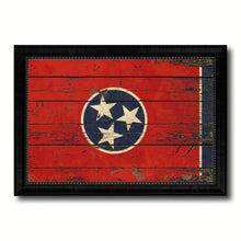 Load image into Gallery viewer, Tennessee State Vintage Flag Canvas Print with Black Picture Frame Home Decor Man Cave Wall Art Collectible Decoration Artwork Gifts
