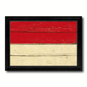 Indonesia Country Flag Vintage Canvas Print with Black Picture Frame Home Decor Gifts Wall Art Decoration Artwork