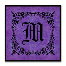 Load image into Gallery viewer, Alphabet M Purple Canvas Print Black Frame Kids Bedroom Wall Décor Home Art

