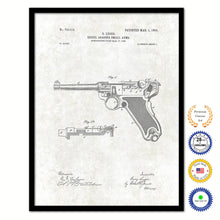 Load image into Gallery viewer, 1904 Luger Gun Old Patent Art Print on Canvas Custom Framed Vintage Home Decor Wall Decoration Great for Gifts
