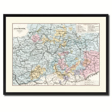 Load image into Gallery viewer, Central Germany Vintage Antique Map Wall Art Home Decor Gift Ideas Canvas Print Custom Picture Frame
