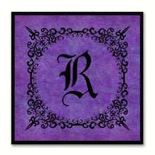 Load image into Gallery viewer, Alphabet R Purple Canvas Print Black Frame Kids Bedroom Wall Décor Home Art
