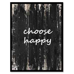 Choose happy Motivational Quote Saying Canvas Print with Picture Frame Home Decor Wall Art