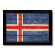 Load image into Gallery viewer, Iceland Country Flag Texture Canvas Print with Black Picture Frame Home Decor Wall Art Decoration Collection Gift Ideas
