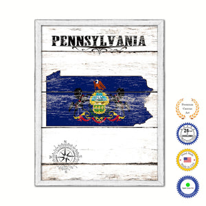 Pennsylvania Flag Gifts Home Decor Wall Art Canvas Print with Custom Picture Frame