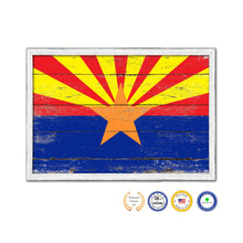 Load image into Gallery viewer, Arizona State Flag Shabby Chic Gifts Home Decor Wall Art Canvas Print, White Wash Wood Frame
