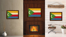 Load image into Gallery viewer, Comoros Country Flag Vintage Canvas Print with Brown Picture Frame Home Decor Gifts Wall Art Decoration Artwork
