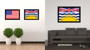 British Columbia Province City Canada Country Flag Canvas Print Black Picture Frame