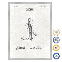 Load image into Gallery viewer, 1902 Anchor Old Patent Art Print on Canvas Custom Framed Vintage Home Decor Wall Decoration Great for Gifts
