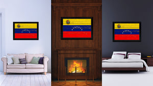 Venezuela Country Flag Vintage Canvas Print with Black Picture Frame Home Decor Gifts Wall Art Decoration Artwork