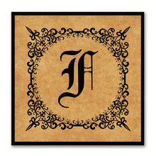 Load image into Gallery viewer, Alphabet F Brown Canvas Print Black Frame Kids Bedroom Wall Décor Home Art
