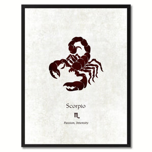 Zodiac Scorpio Horoscope Astrology Canvas Print, Black Picture Frame Home Decor Wall Art Gift