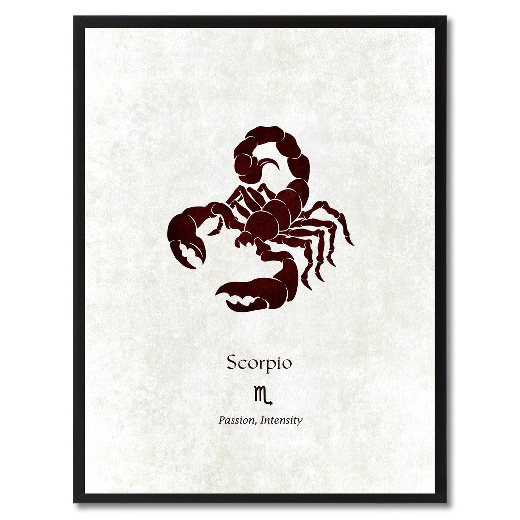 Zodiac Scorpio Horoscope Astrology Canvas Print, Black Picture Frame Home Decor Wall Art Gift
