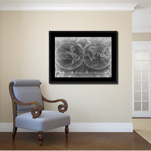 Load image into Gallery viewer, Vintage World Vintage Monochrome Map Canvas Print, Gifts Picture Frames Home Decor Wall Art
