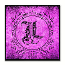 Load image into Gallery viewer, Alphabet L Purple Canvas Print Black Frame Kids Bedroom Wall Décor Home Art
