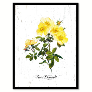 Yellow Rose Flower Canvas Print with Picture Frame Floral Home Decor Wall Art Living Room Decoration Gifts