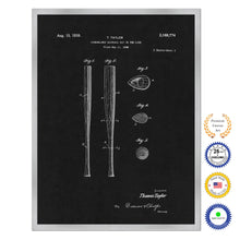 Load image into Gallery viewer, 1939 Streamlined Baseball Bat Old Patent Art Print on Canvas Custom Framed Vintage Home Decor Wall Decoration Great for Gifts
