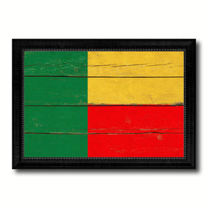 Benin Country Flag Vintage Canvas Print with Black Picture Frame Home Decor Gifts Wall Art Decoration Artwork