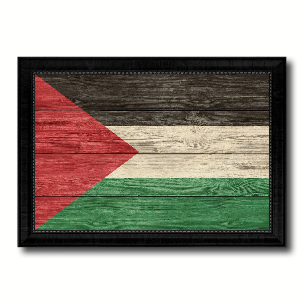 Palestinian Country Flag Texture Canvas Print with Black Picture Frame Home Decor Wall Art Decoration Collection Gift Ideas