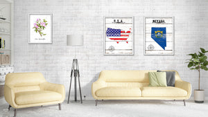 Nevada Flag Gifts Home Decor Wall Art Canvas Print with Custom Picture Frame