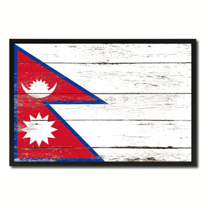 Nepal Country National Flag Vintage Canvas Print with Picture Frame Home Decor Wall Art Collection Gift Ideas