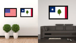 Magnolia City Mississippi State Flag Canvas Print Black Picture Frame