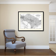 Load image into Gallery viewer, Washington DC Vintage B&amp;W Map Canvas Print, Picture Frame Home Decor Wall Art Gift Ideas
