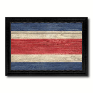Costa Rica Country Flag Texture Canvas Print with Black Picture Frame Home Decor Wall Art Decoration Collection Gift Ideas