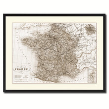 Load image into Gallery viewer, France Paris Vintage Sepia Map Canvas Print, Picture Frame Gifts Home Decor Wall Art Decoration
