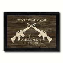 Load image into Gallery viewer, 2nd Amendment Dont Tread On Me M4 Rifle Military Flag Texture Canvas Print with Black Picture Frame Gift Ideas Home Decor Wall Art

