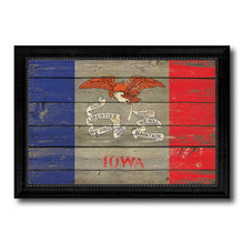 Load image into Gallery viewer, Iowa State Vintage Flag Canvas Print with Black Picture Frame Home Decor Man Cave Wall Art Collectible Decoration Artwork Gifts
