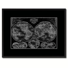 Load image into Gallery viewer, World Vintage Monochrome Map Canvas Print, Gifts Picture Frames Home Decor Wall Art
