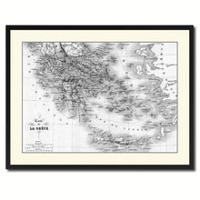 Load image into Gallery viewer, Greece Vintage B&amp;W Map Canvas Print, Picture Frame Home Decor Wall Art Gift Ideas
