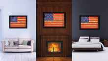 Load image into Gallery viewer, American Flag United States of America Vintage Canvas Print with Black Picture Frame Home Decor Man Cave Wall Art Collectible Decoration Artwork Gifts
