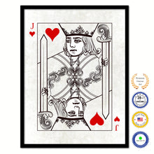 Load image into Gallery viewer, Jack Heart Poker Decks of Vintage Cards Print on Canvas Black Custom Framed

