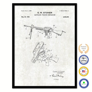 1962 Cartridge Feeding Mechanism for Machine Gun Old Patent Art Print on Canvas Custom Framed Vintage Home Decor Wall Decoration Great for Gifts