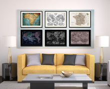 Load image into Gallery viewer, France Paris Vintage Sepia Map Canvas Print, Picture Frame Gifts Home Decor Wall Art Decoration

