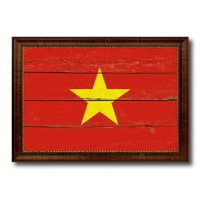 Load image into Gallery viewer, Vietnam Country Flag Vintage Canvas Print with Brown Picture Frame Home Decor Gifts Wall Art Decoration Artwork
