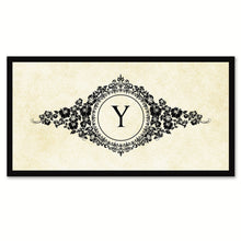 Load image into Gallery viewer, Alphabet Letter Y White Canvas Print, Black Custom Frame
