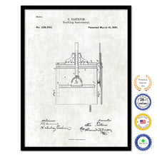 Load image into Gallery viewer, 1881 Drafting Instrument Old Patent Art Print on Canvas Custom Framed Vintage Home Decor Wall Decoration Great for Gifts
