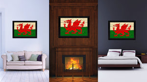 Wales Country Flag Vintage Canvas Print with Black Picture Frame Home Decor Gifts Wall Art Decoration Artwork