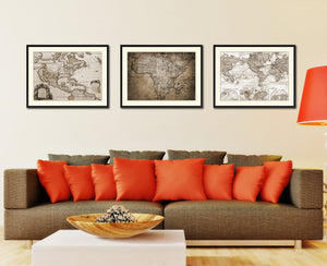 Africa Mapmaker Vintage Sepia Map Canvas Print, Picture Frame Gifts Home Decor Wall Art Decoration