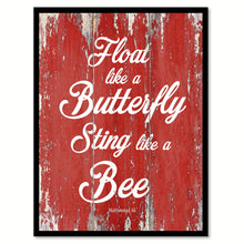 Load image into Gallery viewer, Float like a butterfly sting like a bee - Muhammad Ali Motivational Quote Saying Canvas Print with Picture Frame Home Decor Wall Art, Red
