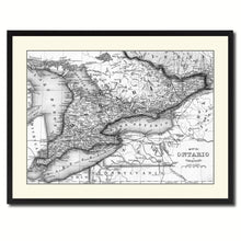 Load image into Gallery viewer, Ontario Canada Vintage B&amp;W Map Canvas Print, Picture Frame Home Decor Wall Art Gift Ideas
